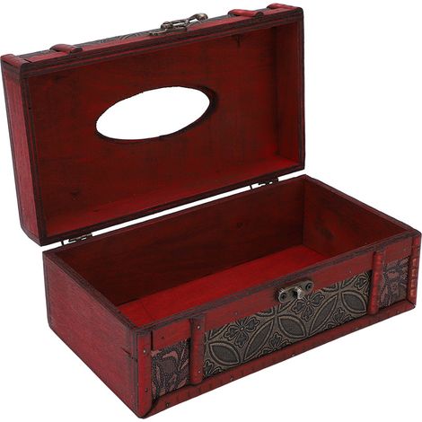 Cette boîte à mouchoirs en bois vintage, d'une facture exquise et au charme nostalgique, convient parfaitement aux bureaux de la maison, des restaurants et des bureaux. (1/5)