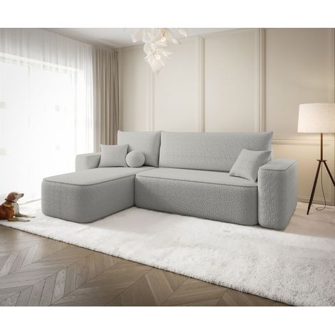 Ecksofa Schlafsofa Sofa AGEPO Stoff Quelle Hellgrau Ottomane Links (1/5)