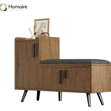 Banc coffre en tissu naturel avec rangement 100 x 34 x 68,5 cm HOMAIRE (1/5)