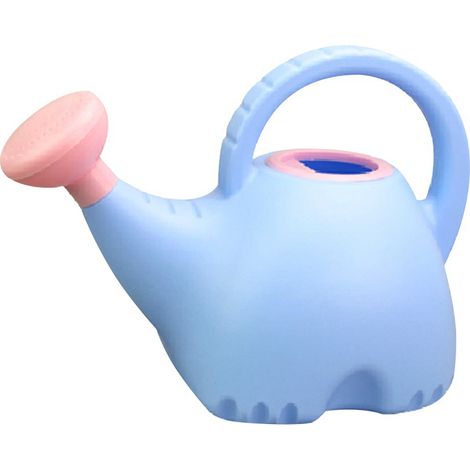 Arrosoir en plastique de 1,5L pour plantes de jardin intérieur et extérieur - Arroseur avec pommeau de douche en forme d'éléphant jouet, couleur bleue (1/5)