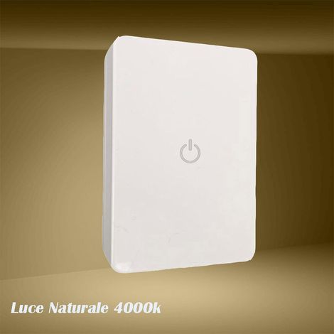TrAdE Shop Traesio - Luce Notturna A 4 Led Con Doppia Emissione Luce Con Interruttore Touch 0.6w Xgcmd-002 - -Bianco Naturale - (1/5)