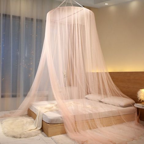 Moustiquaire de lit universelle blanche – Dôme en maille fine (0,6 × 2,8 × 11 m), installation facile pour lit king size, hamac ou lit suspendu (1/4)