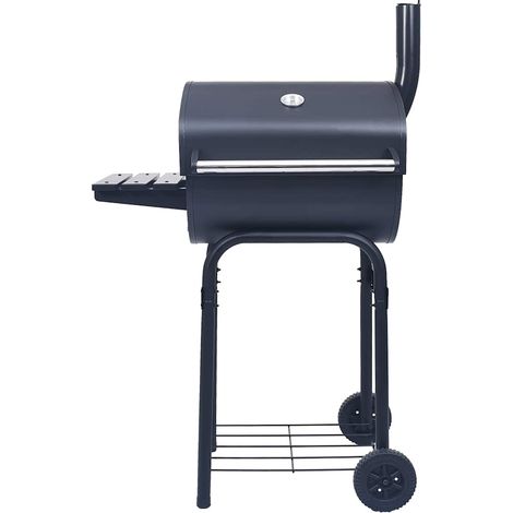 Gril barbecue au charbon avec étagère inférieure Noir (1/5)
