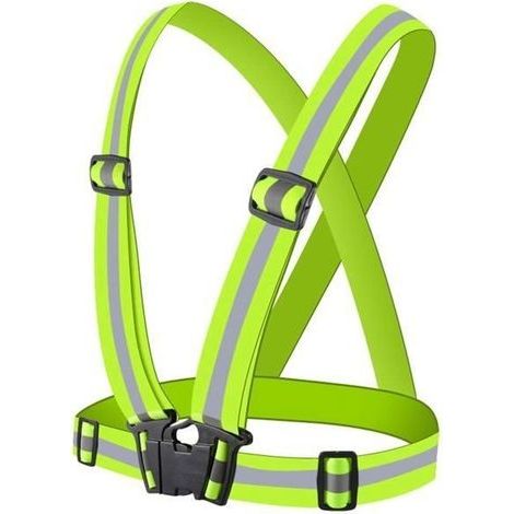 Verstellbare reflektierende Weste für Laufbekleidung, Warnweste, Sicherheitsweste, Standardgröße, grün (1/4)