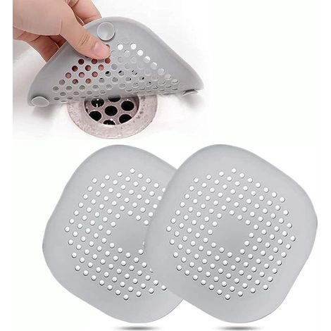 2 Pcs Protection de Drain de Silicone, Filtre Evier de Cuisine avec Ventouse, Filtre de Couverture de Drain de Baignoire, Filtre D'éVier de Cuisine Et Salle de Bain. (1/5)