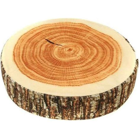 Set mit 2 kreativen Kissen in Naturholzoptik, Baumstammmuster, weich, für Sessel oder Sofa – 35 cm (1/4)