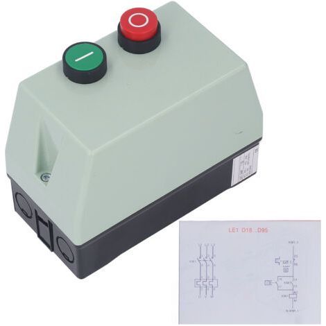Démarreur de moteur électrique magnétique IP55 interrupteur de commande de démarrage de moteur étanche monophasé 220 230 V 3 phases 380 400 V-Chrom (1/5)