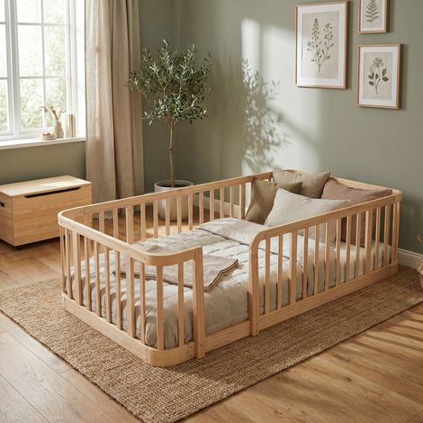 Box per bambini modulare in legno naturale 205 x 95 x 52 cm DESVIAE (1/5)