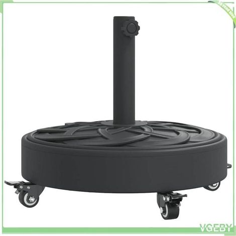 Base de parasol - FAFEICY - motif de courbes - Rond 27 kg - Ø38/48 mm - Roulettes verrouillables (1/5)