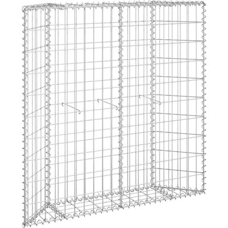 Aiuola rialzata fioriera piante fiori trapezio gabbione giardino acciaio zincato 100 x 20 x 100 cm 020001320