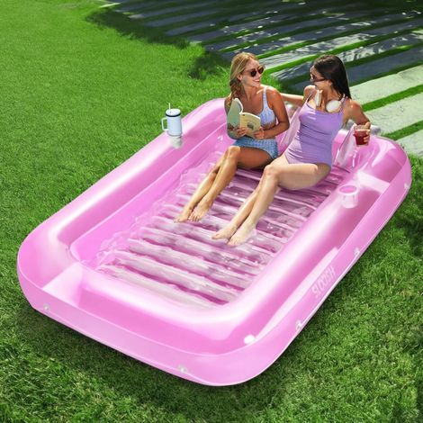 Matelas Gonflable 178 x 116 cm pour Piscine, Bain de Soleil pour Adultes, Flotteur de Piscine, Matelas Gonflable pour Adultes, divertissements d'été, fête Aquatique (Fleur Violette)