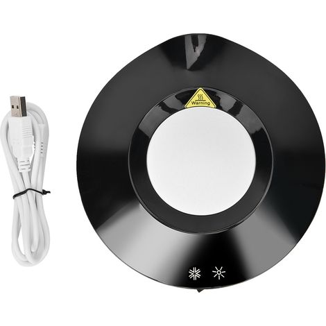 Tapis Isolant USB pour Tasse à Café - Chauffant et Rafraîchissant - Bureau et Maison (Noir) (1/5)