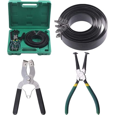 Lot de 17 Pinces d'Installation de Piston Réglables - Noires et Vertes pour Compresseur d'Anneau de Voiture - 6,1 à 14,5 cm Avec Boîte de Transport (1/5)