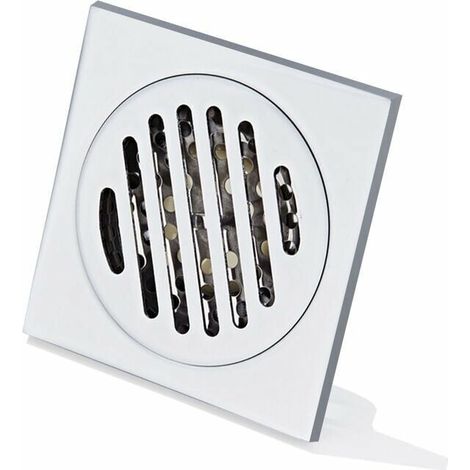 YMYNY Grille Douche Anti Cheveux Siphon De Sol en Acier Inoxydable épais Drain De Carré Starlight 100 x 100mm (1/4)