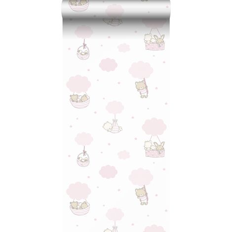 papier peint animaux rose et blanc - Sanders & Sanders (1/5)
