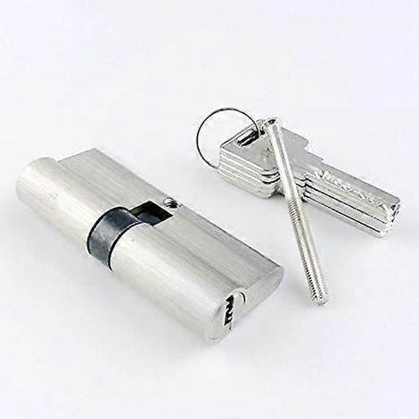 Cylindre de serrure en laiton de 100 mm avec 5 clés, cylindre de remplacement pour serrure de porte d'entrée pour un accès sécurisé (1/5)