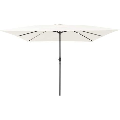 Parasol de jardin moderne 295 x 295 x 245 cm pliable pratique style épuré en polyester sable