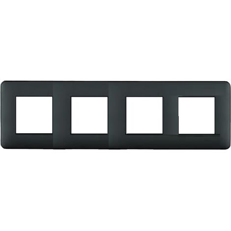 Plaque de finition 4 postes LATINA - Couleur matériel - Noir mat