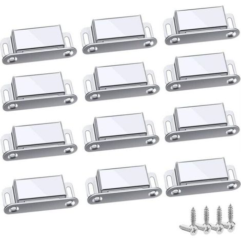 (45mm-12pc)Magnetic Catch, 12 Pieces Magnetic Catches Cupboard Magnets Strong Magnets Up to 6kg, for Drawers Shower Door Magnet Cabinet Cupboard, Cabinet, Furniture (1/5)
