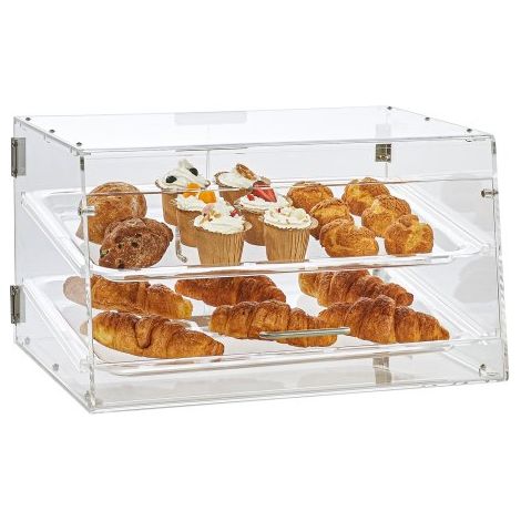 Présentoir à Pâtisserie à 2 Niveaux Vitrine de Boulangerie (1/5)