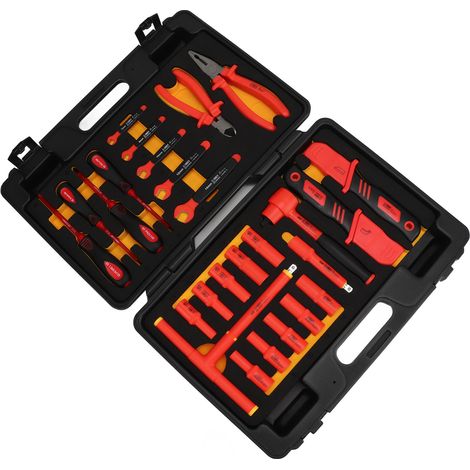 Jeu de 26 douilles isolées 1000V, cliquet 3/8in, outillage entretien auto pour moteur, électricité, freinage. (1/5)