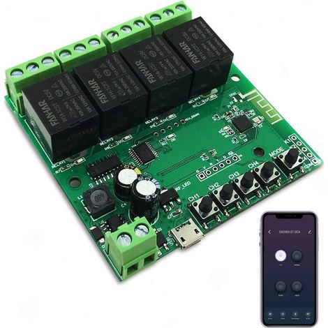Module de relais de commutateur intelligent WiFi 4 canaux pour la télécommande de la maison intelligente (1/5)