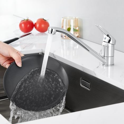 CECIPA MAX 360° Schwenkbarer Hochdruck Küchenarmatur CHROM, Wasserhahn Küche Armatur Edelstahl Spültischarmatur Einhebelmischer mit Abnehmbarem Perlator (1/5)
