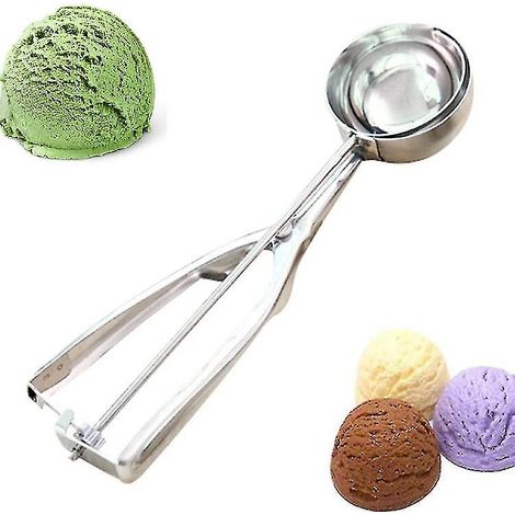 Cuillère à glace premium en acier inoxydable, cuillère robuste en métal pour crème glacée, idéale pour fruits surgelés, sorbet et gelato (1/5)