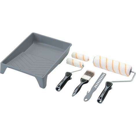 Draper 20787 Medium Pile Polyester Paint Roller and Brush Set with Soft Grip (8 Piece)