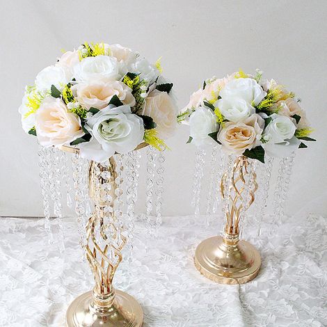 Colonnes romaines pour l'allée centrale, boules de fleurs artificielles en soie, décorations pour voiture de mariage, décorations de chapelle, accessoires de mariage (1/5)