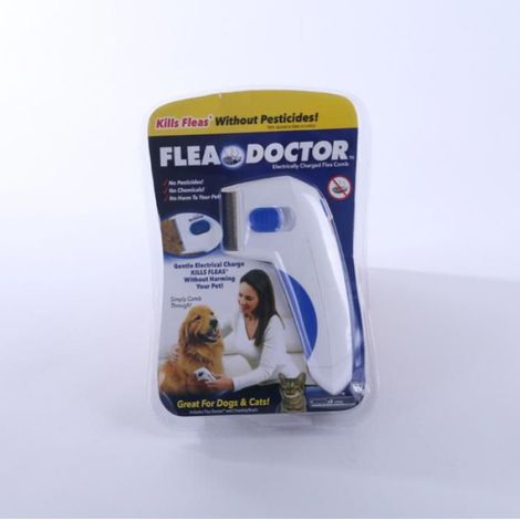 Peigne Électrique Anti Puces Et Tiques - Pour Chiens Et Chats - Brosse Aspirateur À Acariens - 16 X 8 X 2,5 Cm - 1 Pièce (1/4)
