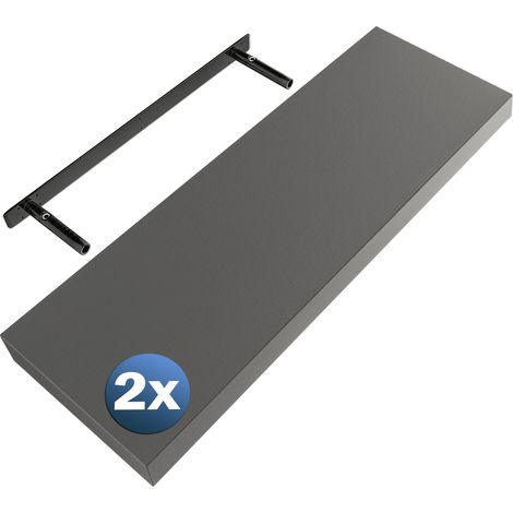 Set di 2 mensole sospese 70cm (de), Set of 2 Matt Grey (en)