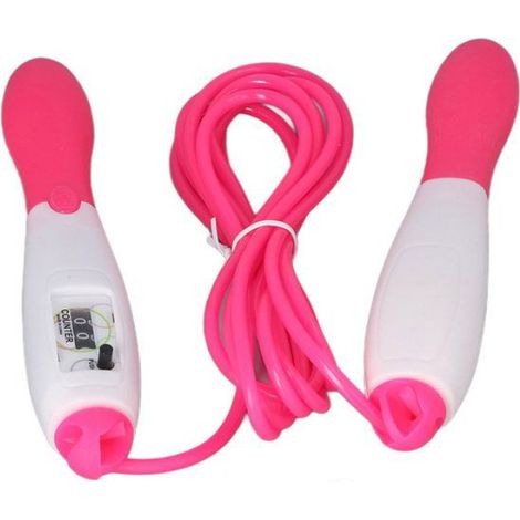 Corde à sauter compteur – Nosheir – RTS-008 – Compteur calories & réglable – pour examen sportif et fitness – rose (1/4)