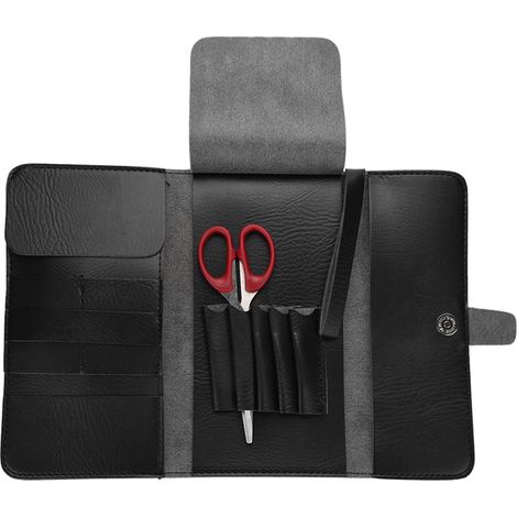 Étui de rangement portable multifonction pour ciseaux et peignes de coiffure, pochette de transport professionnelle, organiseur d'accessoires de salon, sac de stockage pratique. (1/5)