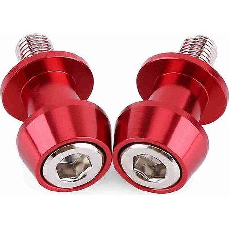 Support de repose-pieds en alliage d'aluminium CNC pour moto, patins de béquille arrière rouges (8mm), boulons de bras oscillant, accessoires de stabilisation.