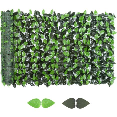 Rouleau de haie artificielle 3 x 1 m en PE et tissu pour balcon et jardin, vert clair et vert foncé produit de qualité avec garantie satisfait ou remboursé