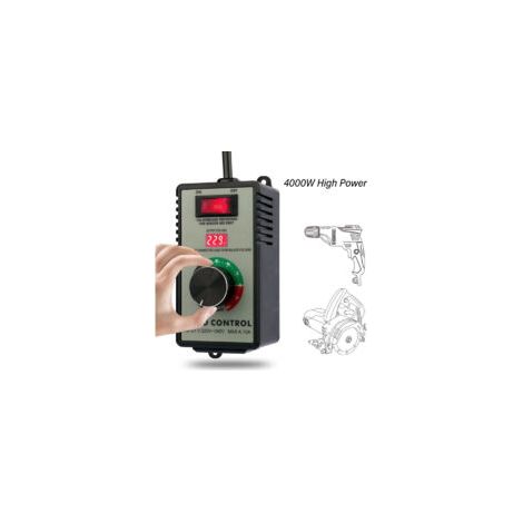 Variador de velocidad para motores, variador de velocidad, regulador de voltaje, uso para amoladoras angulares/sopladores/sierras circulares, regulador de voltaje, potencia máxima 4000W - Crezuo
