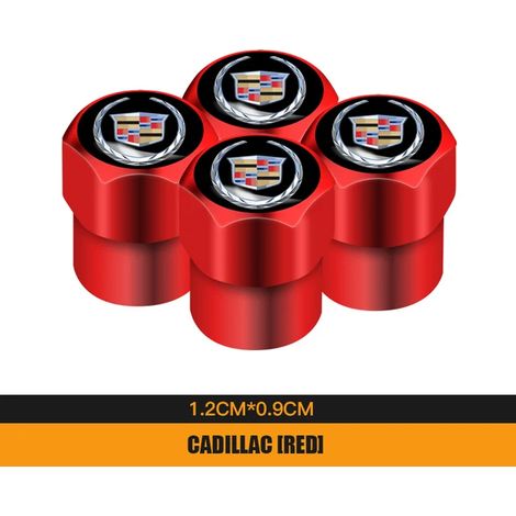 (B Rouge) 4 bouchons de valve de pneu en métal 3D pour Cadillac Escalade ATS BLS XTS XT4 XT5 XT6 CTS CT4 CT5 CT6 EXT STS SLS (1/5)