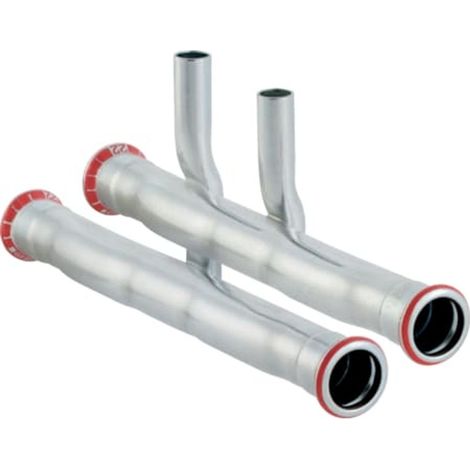Geberit Mapress Acero al carbono Set Te de conexión para ida y retorno, DN 15 / 12, 24003