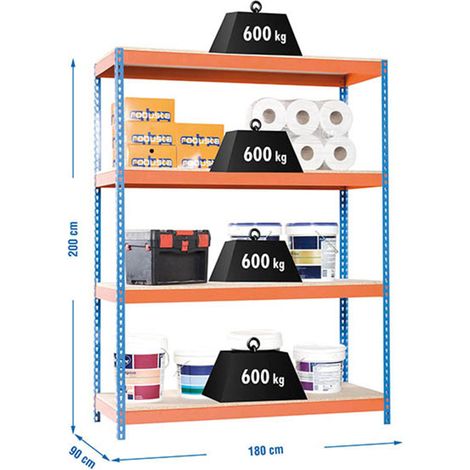 Simonrack Metallregal blau/orange 2000x1800x900 mm
