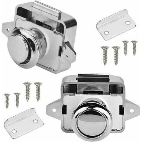Druckverschluss-Verschlüsse für Wohnmobilmöbel – Set mit 4 Metall-Druckverschluss-Verschlüssen für Schubladen und Schränke – Einfache Montage