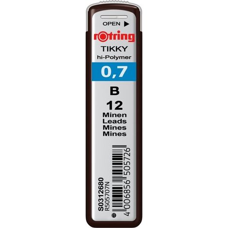 Mines pour porte-mines Rotring Tikky 0,7 mm B S0312680 (1/2)