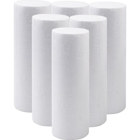 6x Schaumstoff Zylinder 15x5 cm für Deko & Basteln (1/4)