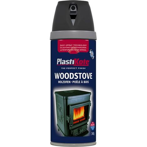 PlastiKote Twist & Spray Black Woodstove Paint, 400ml (PKT26030)