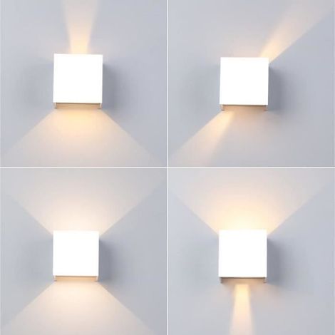 12W Applique Murale LED Intérieur Extérieur Lumière Orientable Haut et Bas Blanc Chaud 3000k Lampe Murale Anti-Eau IP65[1101] (1/4)