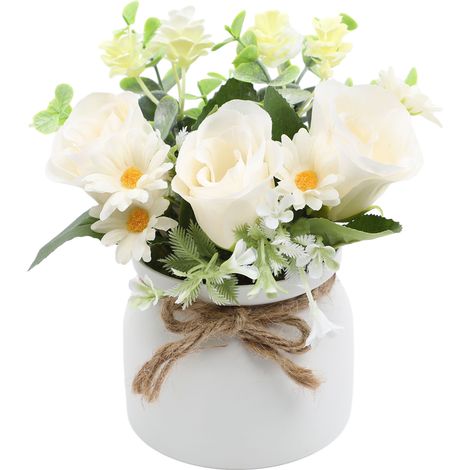 2 Pots hortensias artificiels, vase céramique, décoration intérieure, bureau, salon, table à manger (1/5)