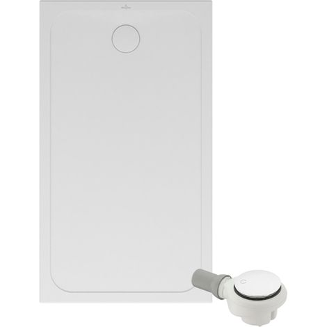 Receveur de douche antidérapant 140 x 80 VILLEROY ET BOCH Lifetime Plus céramique blanc + Bonde blanc