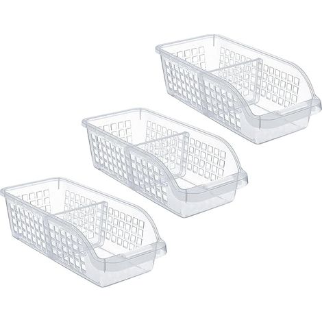 3-teiliger Kühlschrank-Organizer mit Trennwand – Transparenter Organizer, Aufbewahrungsbehälter für Küche, Kühlschrank und andere Aufbewahrungsmöglichkeiten