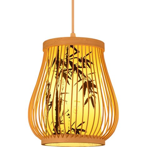 Luminaire suspendu en bambou tressé, style chinois moderne, plafonnier décoratif pour maison et restaurant, 110-240V. (1/5)
