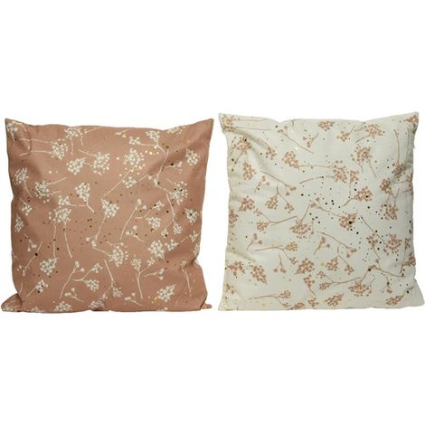 CUSCINO POLI VELLUTO BIANCO SPORCO/MARRONE DECO FL